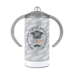 Hipster Graduate 12 oz Stainless Steel Sippy Cup (Personalized)