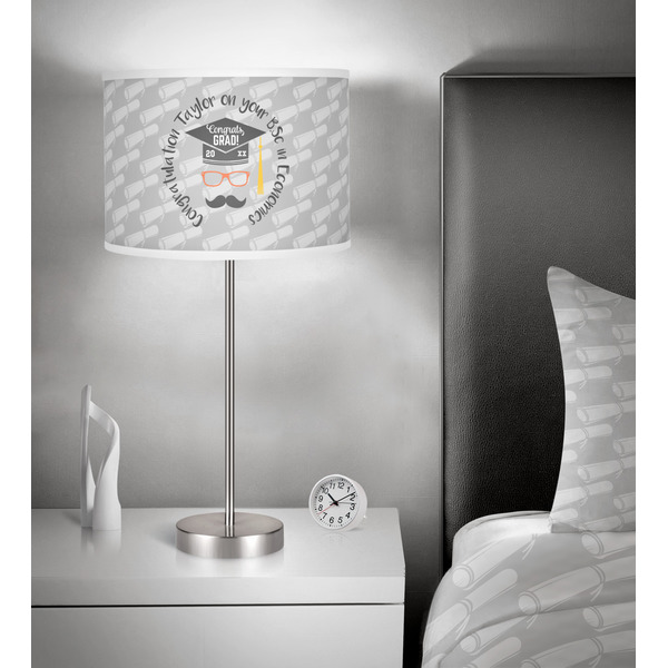 Hipster Graduate 13 inch drum lamp shade - in room