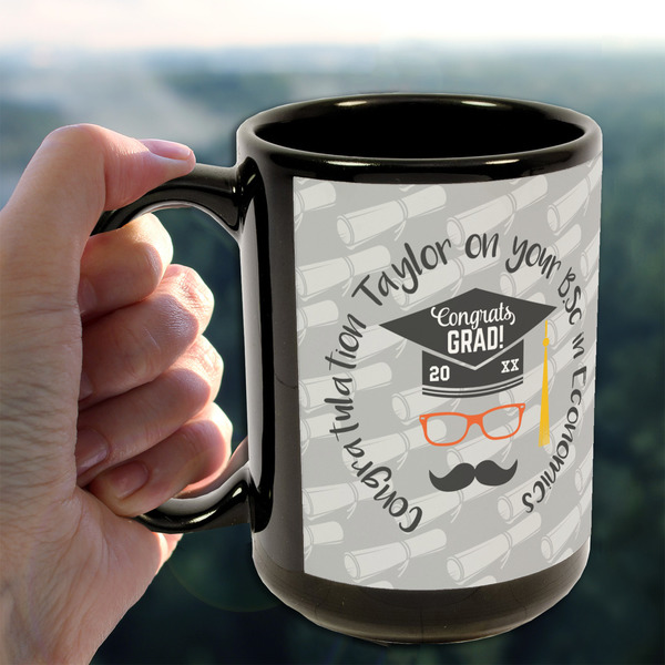 Hipster Graduate 15oz. Black Mug - LIFESTYLE