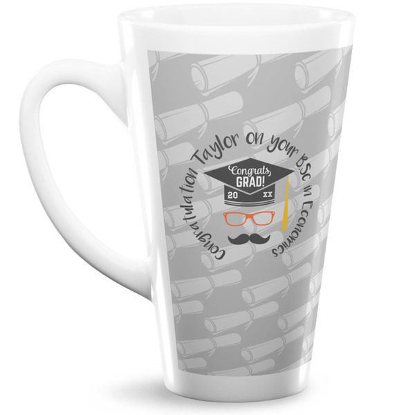 Custom Hipster Graduate 16 Oz Latte Mug (Personalized)