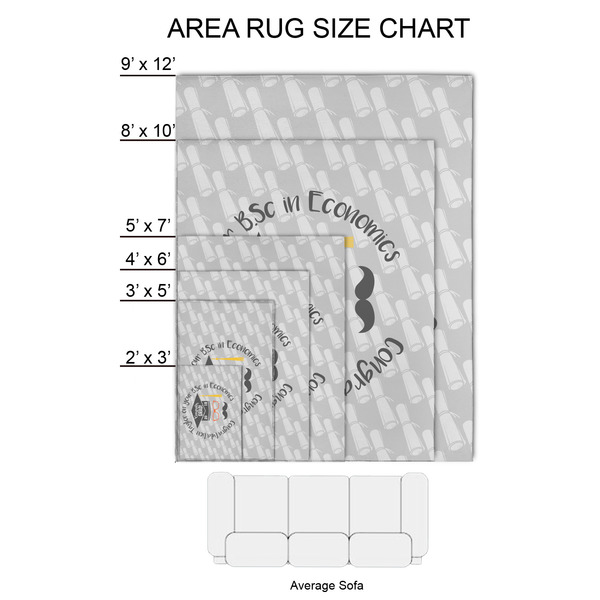 Hipster Graduate 2'x3' Indoor Area Rugs - Size Chart