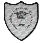 Hipster Graduate Iron On Shield Patch B w/ Name or Text
