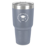 Hipster Graduate 30 oz Stainless Steel Tumbler - Grey - Single-Sided (Personalized)