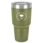 Hipster Graduate 30 oz Stainless Steel Tumbler - Olive - Single-Sided (Personalized)