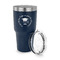 Hipster Graduate 30 oz Stainless Steel Ringneck Tumblers - Navy - LID OFF