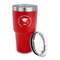 Hipster Graduate 30 oz Stainless Steel Ringneck Tumblers - Red - LID OFF