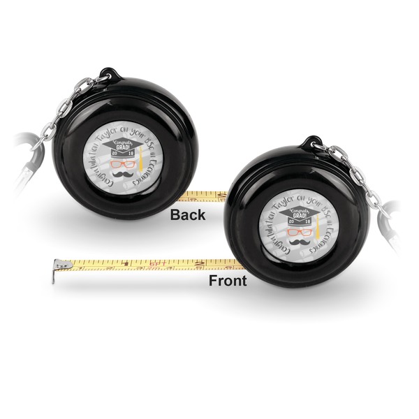 Hipster Graduate 6-Ft Pocket Tape Measure with Carabiner Hook - Front and Back