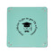 Hipster Graduate 6" x 6" Teal Leatherette Snap Up Tray - APPROVAL