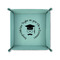 Hipster Graduate 6" x 6" Teal Leatherette Snap Up Tray - FOLDED UP