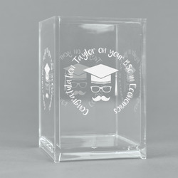 Hipster Graduate Acrylic Pen Holder (Personalized)