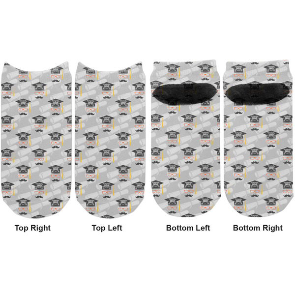 Hipster Graduate Adult Ankle Socks - Double Pair - Front and Back - Apvl