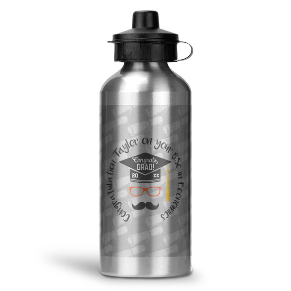 Custom Hipster Graduate Water Bottle - Aluminum - 20 oz (Personalized)