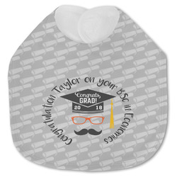 Hipster Graduate Jersey Knit Baby Bib w/ Name or Text