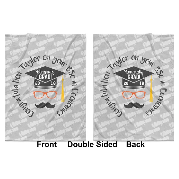 Hipster Graduate Baby Blanket (Double Sided - Printed Front and Back)