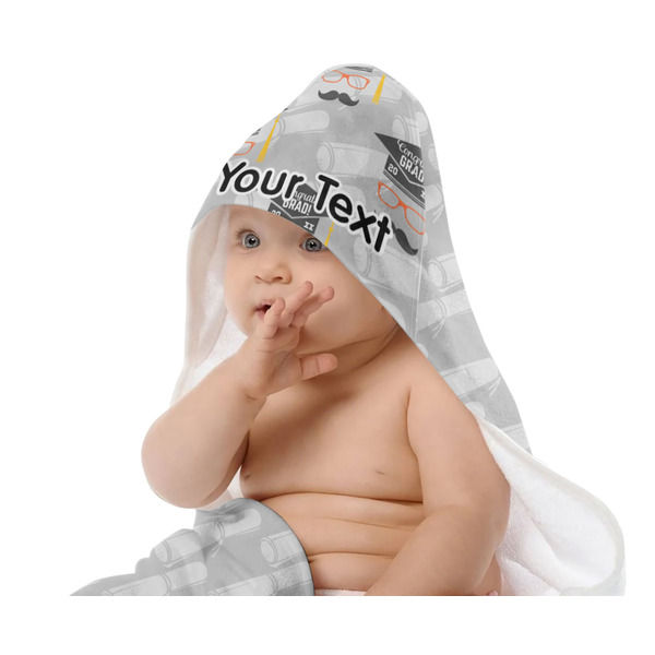 Hipster Graduate Baby Hooded Towel on Child