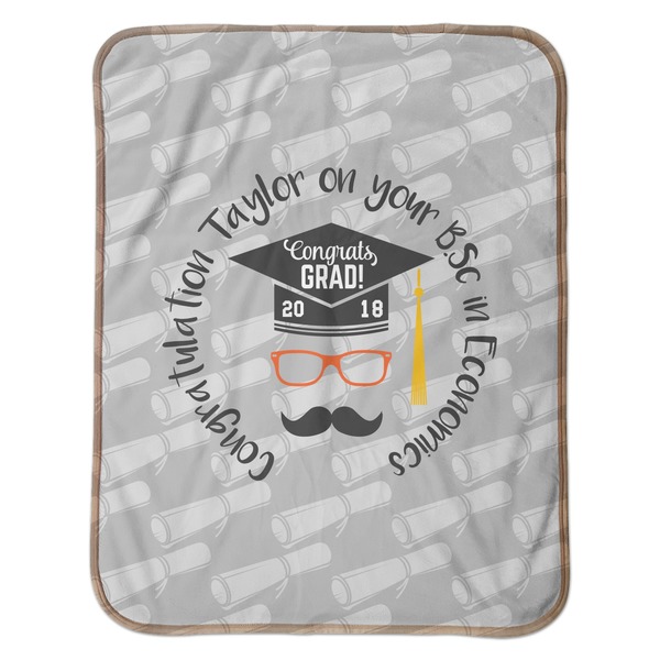 Hipster Graduate Baby Sherpa Blanket - Flat