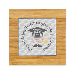 Hipster Graduate Bamboo Trivet with Ceramic Tile Insert (Personalized)