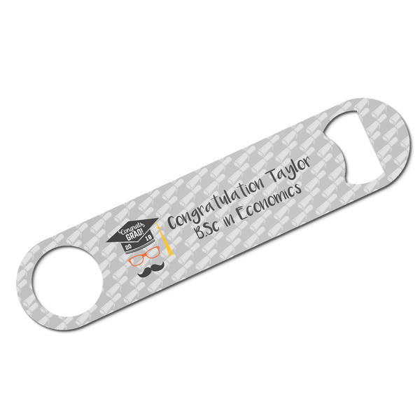 Custom Hipster Graduate Bar Bottle Opener w/ Name or Text