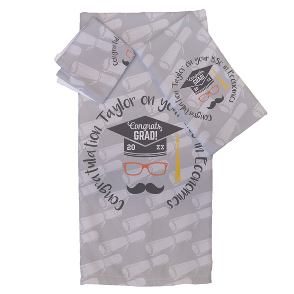 Custom Hipster Graduate Bath Towel Set - 3 Pcs (Personalized)