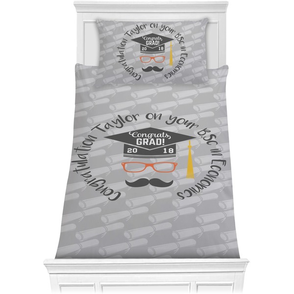 Custom Hipster Graduate Comforter Set - Twin XL (Personalized)