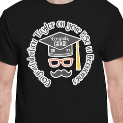 Hipster Graduate T-Shirt - Black - Medium (Personalized)