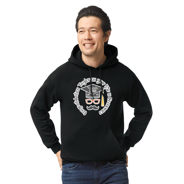 Custom Hipster Graduate Hoodie - Black - Small (Personalized)