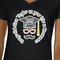 Hipster Graduate Black V-Neck T-Shirt on Model - CloseUp