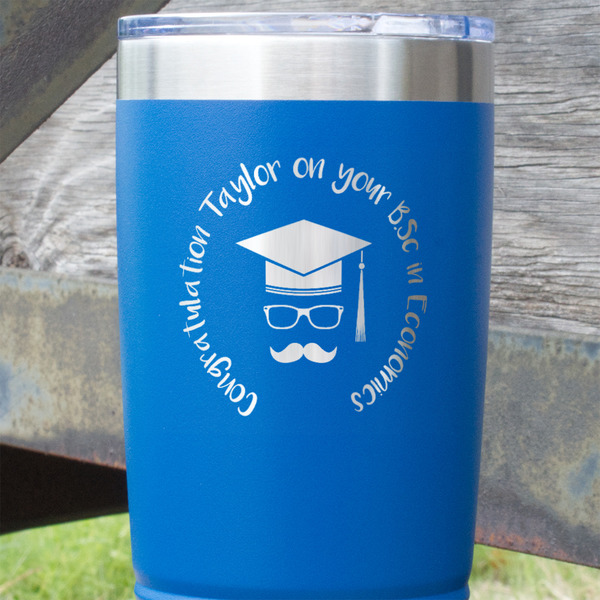 Hipster Graduate Blue Polar Camel Tumbler - 20oz - Close Up