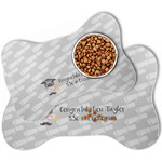 Hipster Graduate Bone Shaped Dog Food Mat (Personalized)