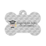 Hipster Graduate Bone Shaped Dog ID Tag - Small (Personalized)