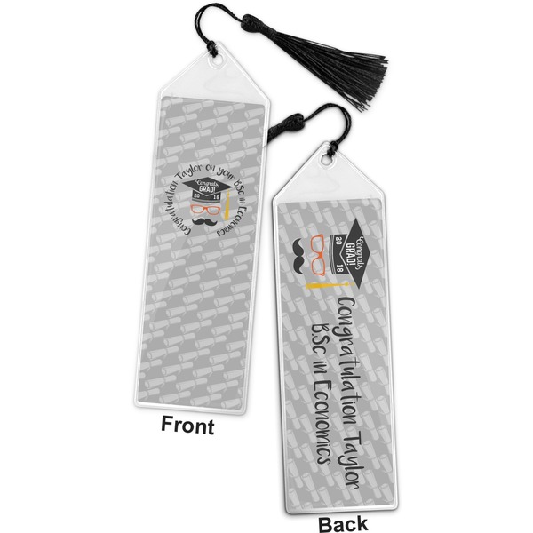 Hipster Graduate Bookmark with tassel - Front and Back