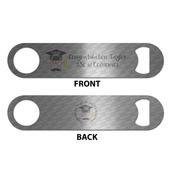 Hipster Graduate Bottle Opener - Front & Back