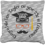 Hipster Graduate Faux-Linen Throw Pillow 18" (Personalized)