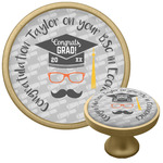 Hipster Graduate Cabinet Knob - Gold (Personalized)