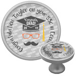 Hipster Graduate Cabinet Knob (Silver) (Personalized)