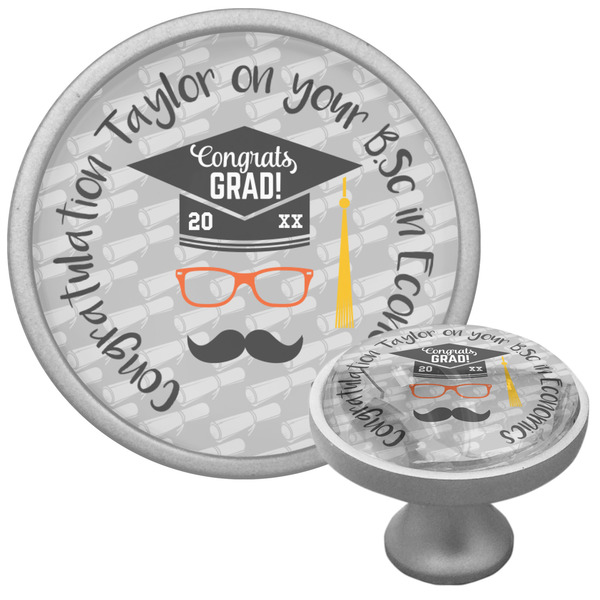 Custom Hipster Graduate Cabinet Knob (Personalized)