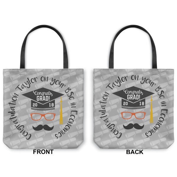 Hipster Graduate Canvas Tote - Front and Back