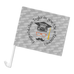Hipster Graduate Car Flag (Personalized)