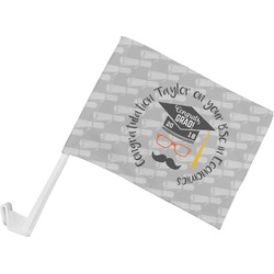 Hipster Graduate Car Flag - Small w/ Name or Text