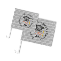 Hipster Graduate Car Flag (Personalized)