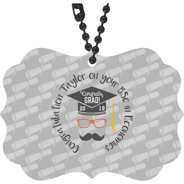 Custom Hipster Graduate Rear View Mirror Decor (Personalized)