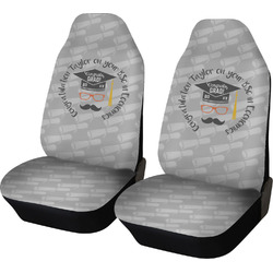 Hipster Graduate Car Seat Covers (Set of Two) (Personalized)