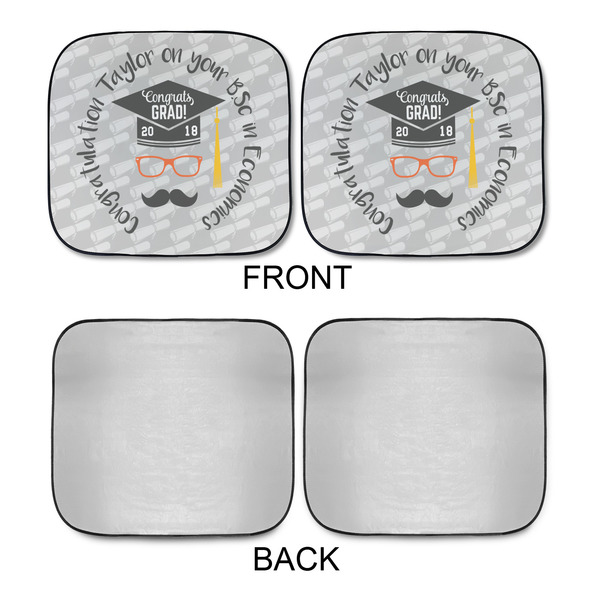 Hipster Graduate Car Sun Shades - APPROVAL