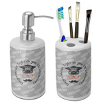 Hipster Graduate Ceramic Bathroom Accessories Set (Personalized)