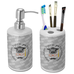 Hipster Graduate Ceramic Bathroom Accessories Set (Personalized)