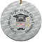 Hipster Graduate Ceramic Flat Ornament - Circle (Front)
