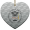 Hipster Graduate Ceramic Flat Ornament - Heart (Front)