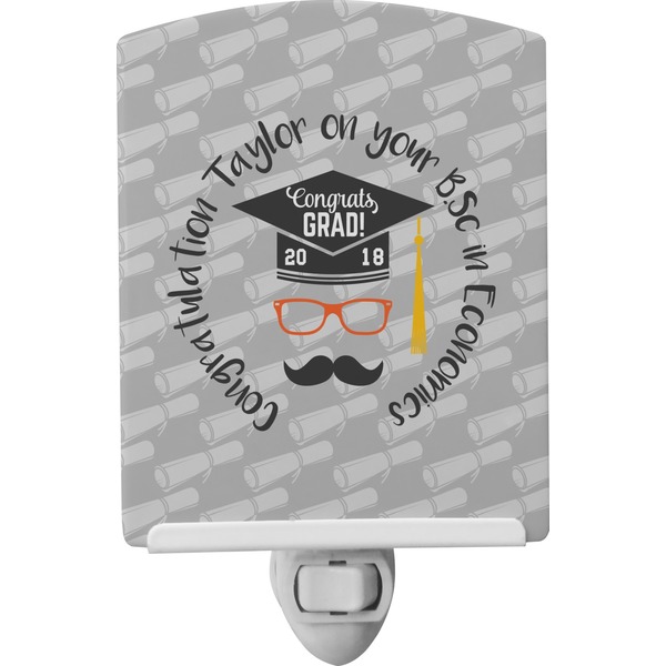 Custom Hipster Graduate Ceramic Night Light (Personalized)