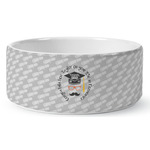 Hipster Graduate Ceramic Dog Bowl - Large (Personalized)