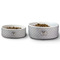 Hipster Graduate Ceramic Dog Bowls - Size Comparison